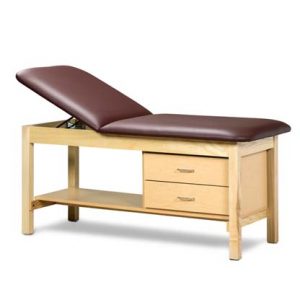Treatment Table, Wood, Adjustable Backrest, Shelf, 2 Drawers