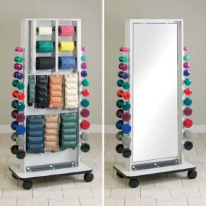 Combo Mirror/Cuff Weight, Band & Dumbbell Rack